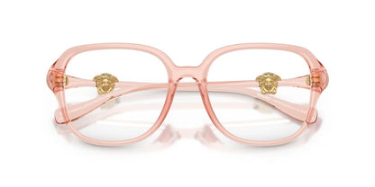 Versace VE3386D 5533 Eyeglasses 55mm Transparent Pink / Clear Demo Lens