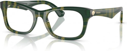 Burberry BE2422 4125 Eyeglasses 52mm Check Green / Clear Demo Lens