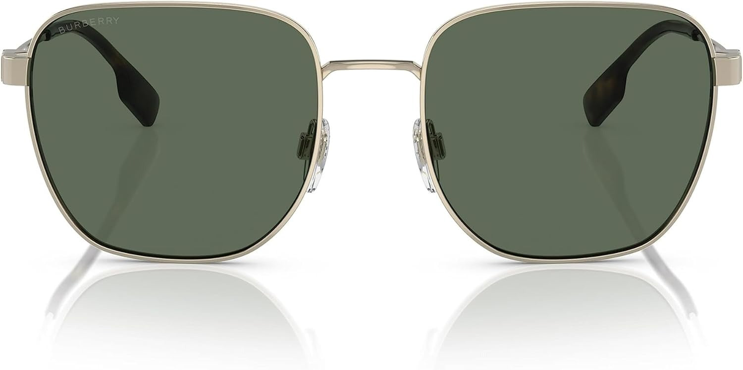 Burberry Drew Sunglasses BE3142 110971 55mm Light Gold / Green Lens