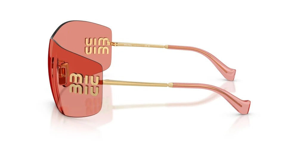 Miu Miu MU B53S 5AK20Y Sunglasses Gold / Red Lens