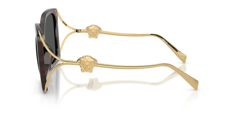 Versace VE4502U 108/87 Sunglasses 58mm Havana / Dark Grey Solid Lens