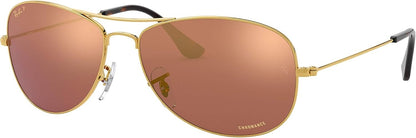 Ray-Ban RB3562 001/6B Chromance Sunglasses 59mm Gold/Brown Polarized Mirror Gold