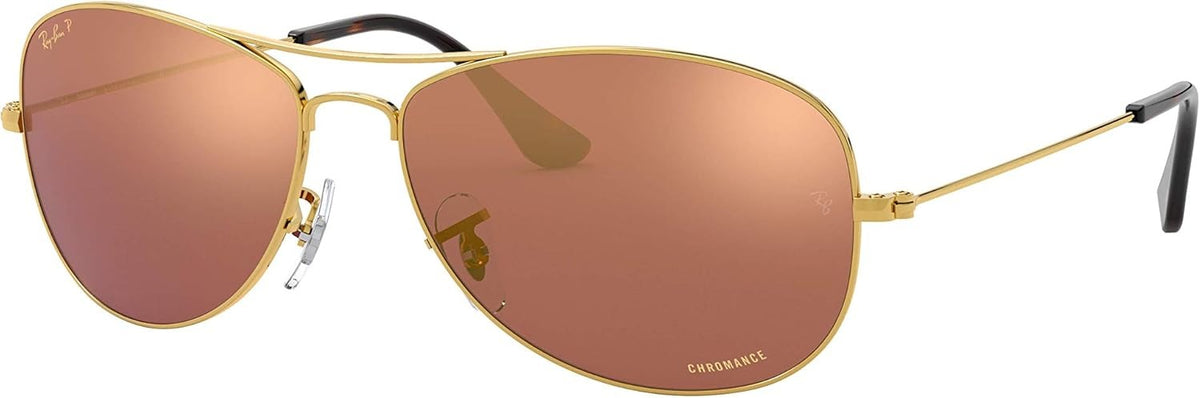Ray-Ban RB3562 001/6B Chromance Sunglasses 59mm Gold/Brown Polarized Mirror Gold
