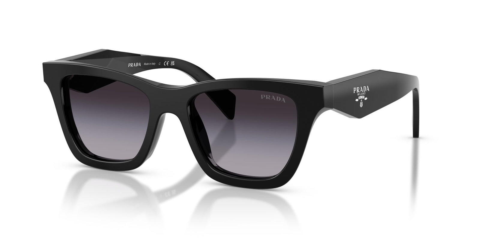 Prada PR C07S 16K90A Sunglasses 51mm Black / Grey Gradient Lens