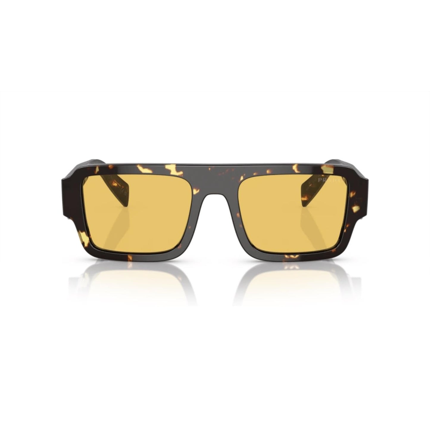 Prada Sunglasses PRA05S 16O10C 53mm Black Malt Tortoise / Yellow Lens