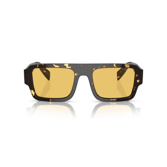 Prada Sunglasses PRA05S 16O10C 53mm Black Malt Tortoise / Yellow Lens