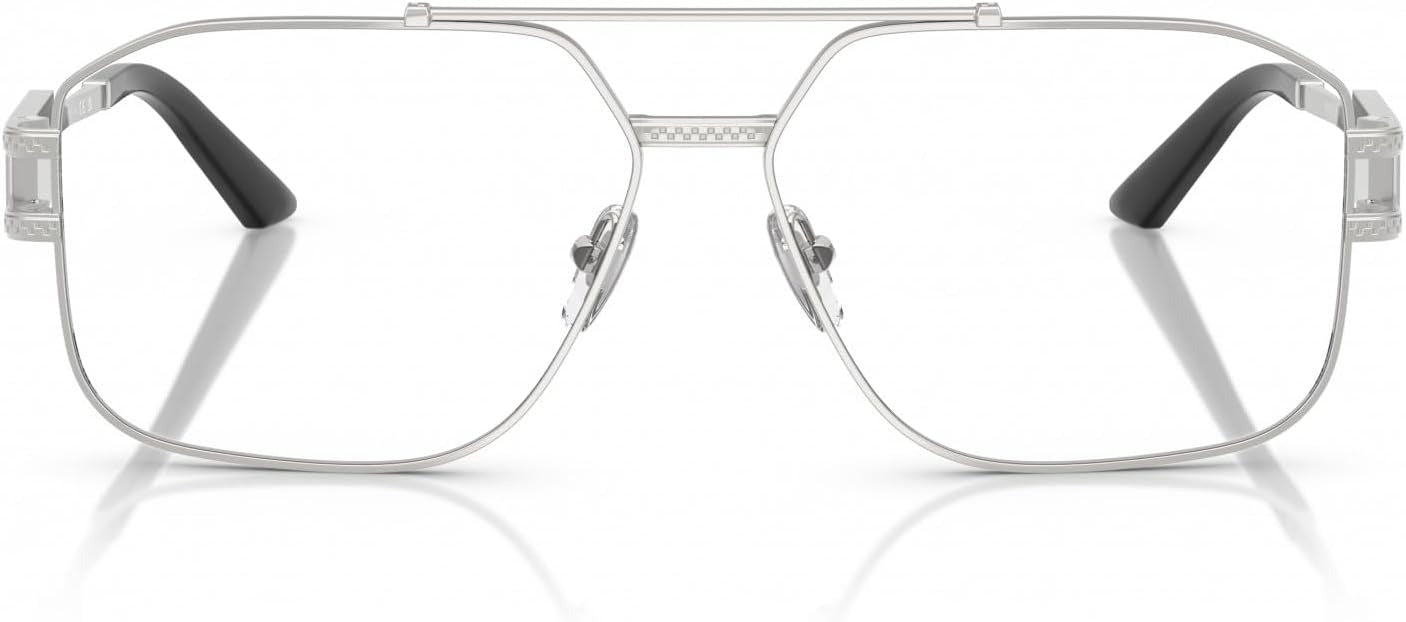 Versace VE1302 1000 Pilot Eyeglasses 57mm Silver / Demo Lens