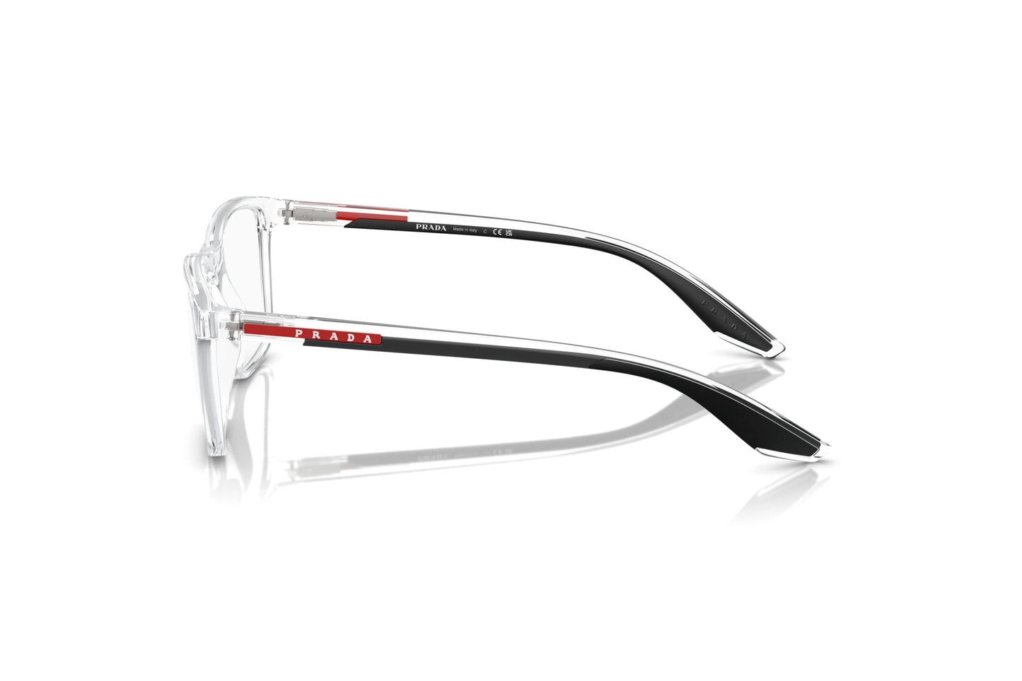 Prada PS01QV 2AZ1O1 Eyeglasses 54mm Crystal Black Rubber / Clear Demo Lens