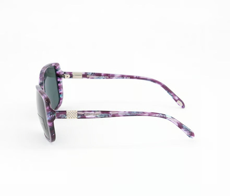 Tiffany &amp; Co Sunglasses TF4071B 8132/3H 57mm Plum Havana / Dark Green Lens