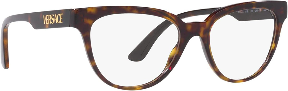 Versace Eyeglasses VE3315 108 52mm Havana / Demo Lens