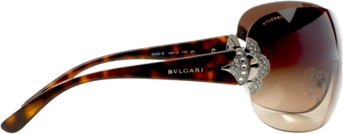 Bvlgari Vintage Sunglasses BV6069B 10213 37mm Silver / Brown Gradient Lens