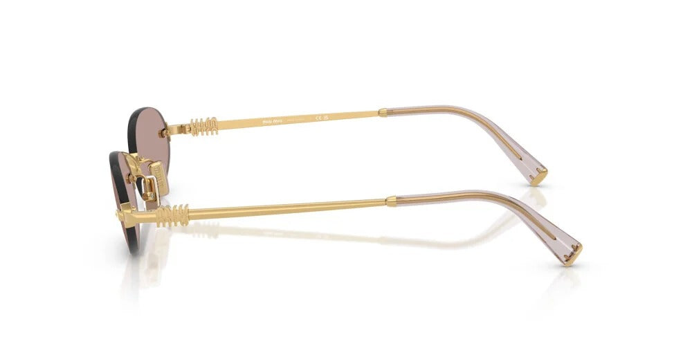 Miu Miu MUA54S 5AK20I Sunglasses 51mm Gold / Light Brown Purple Solid Lens