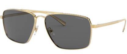 Versace Mens Sunglasses VE2216 100287 Gold / Grey Lens [61-15-140]