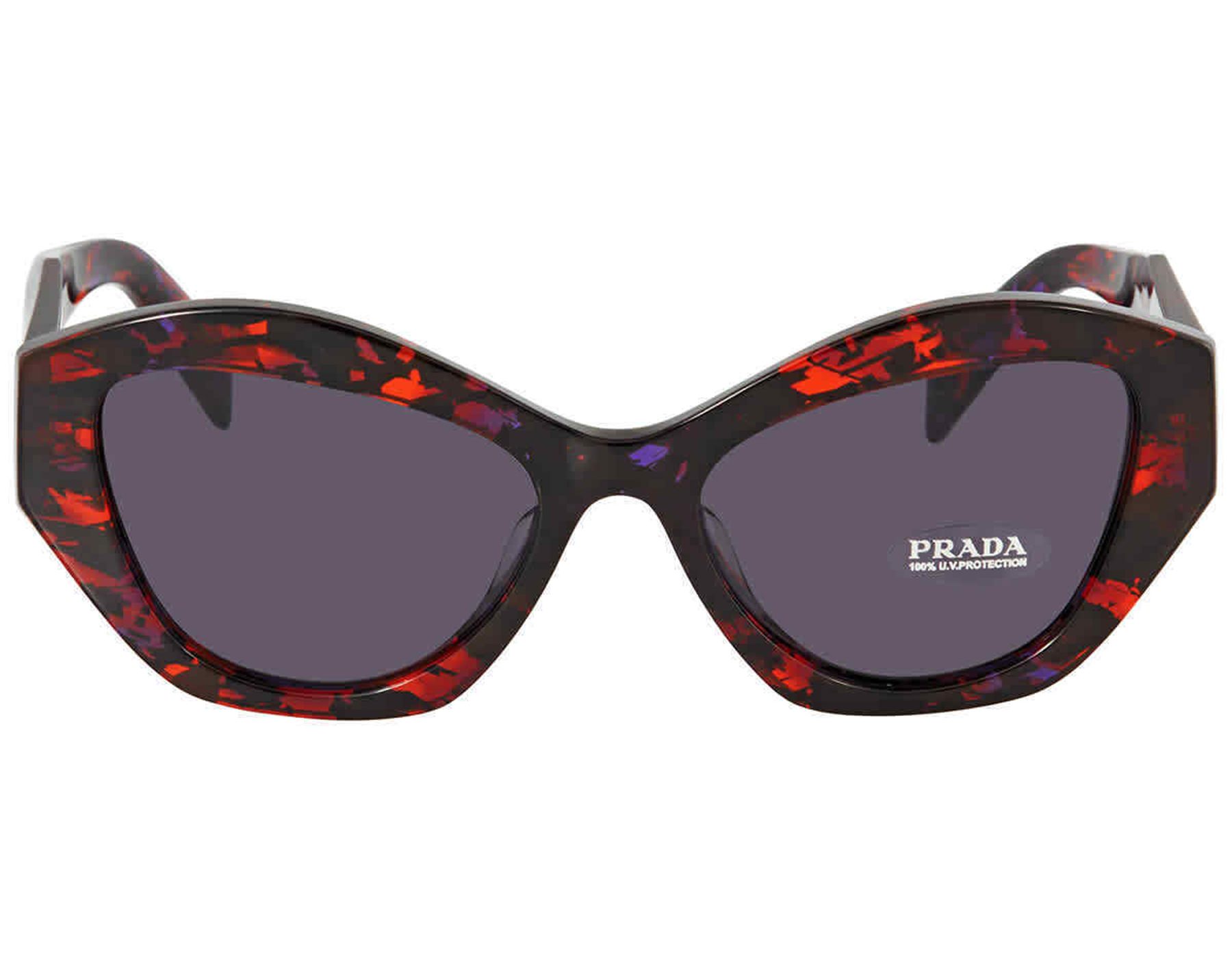 Prada Sunglasses PR07YSF 06V6O2 53mm Abstract Orange / Violet Lens