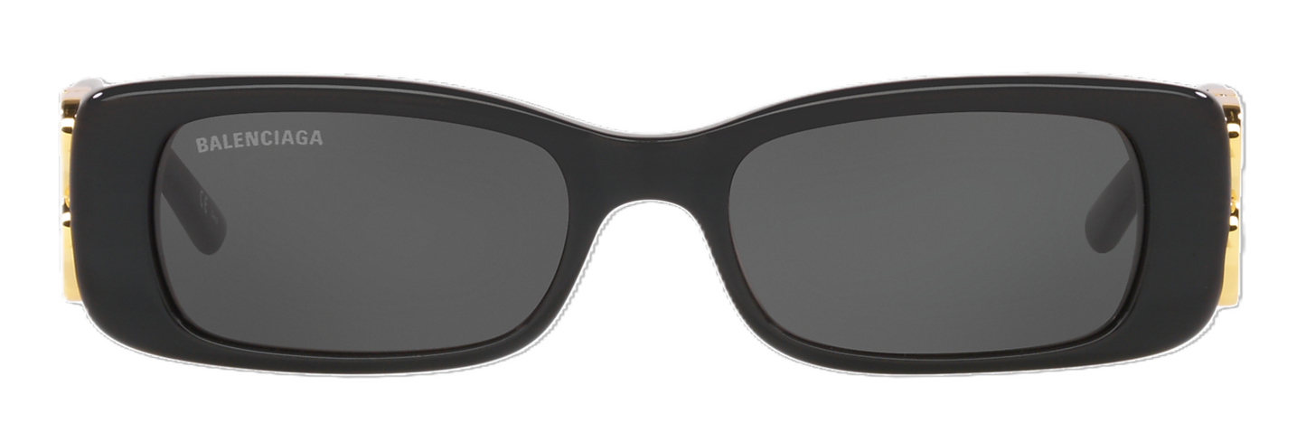 Balenciaga BB0096S 001 Sunglasses 51mm Black / Grey Solid Lens