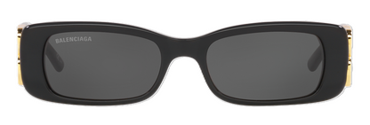 Balenciaga BB0096S 001 Sunglasses 51mm Black / Grey Solid Lens