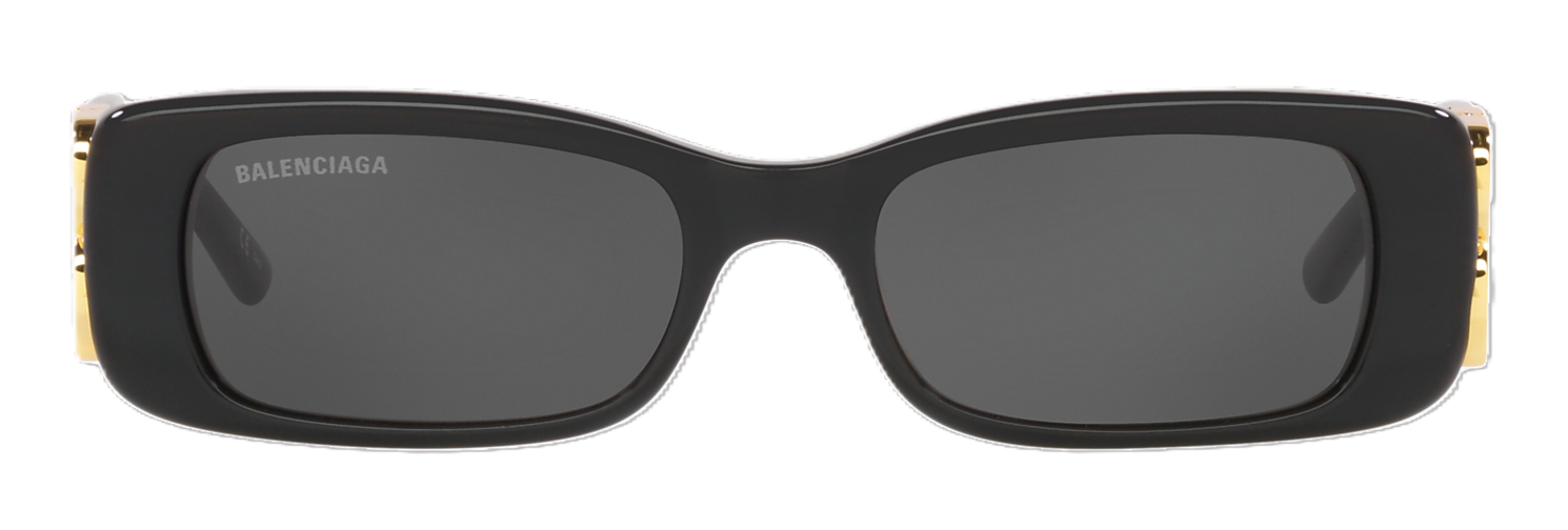 Balenciaga BB0096S 001 Sunglasses 51mm Black / Grey Solid Lens