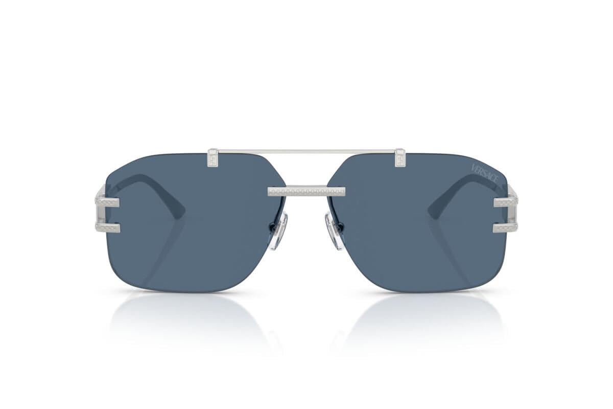 Versace Sunglasses VE2275 100080 60mm Silver / Blue Lens