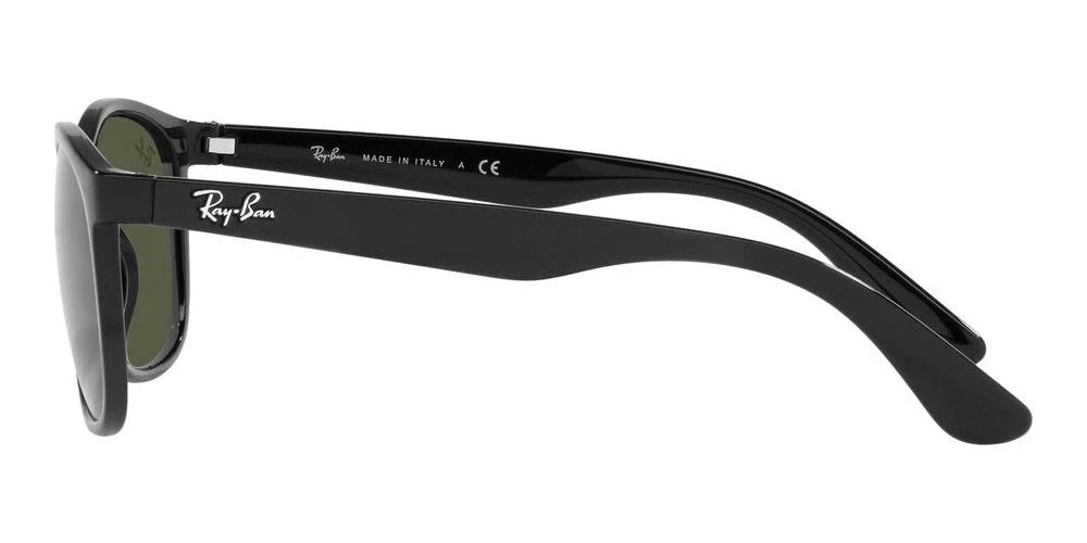 Ray-Ban RB4374 601/31 Sunglasses 56mm Black / Green Solid Lens