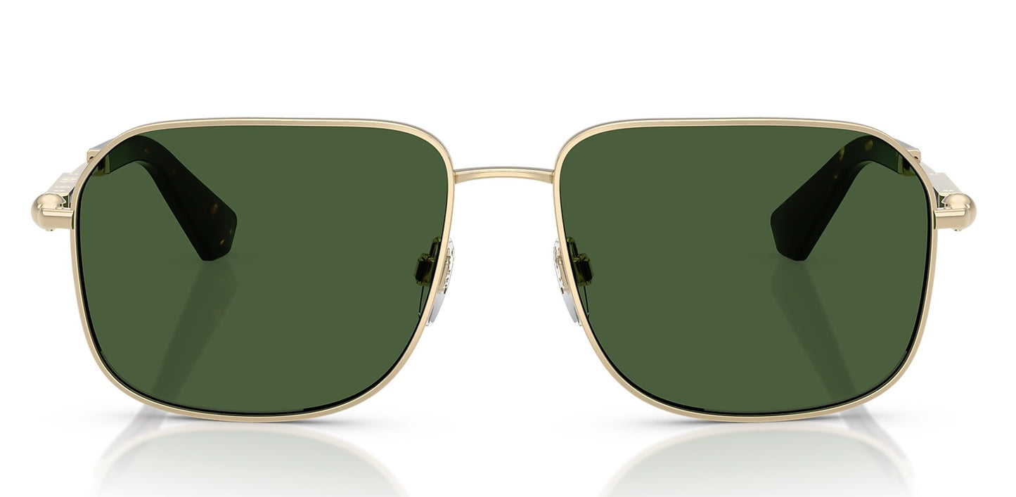 Burberry BE3159 110971 Square Sunglasses 59mm Light Gold / Dark Green Lens