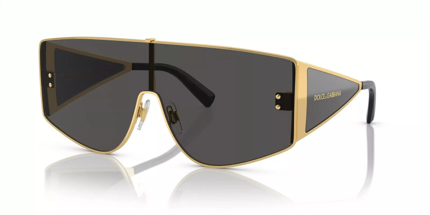 Dolce & Gabbana Sunglasses DG2305 02-87 44mm Gold / Dark Grey Lens
