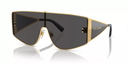 Dolce & Gabbana Sunglasses DG2305 02-87 44mm Gold / Dark Grey Lens
