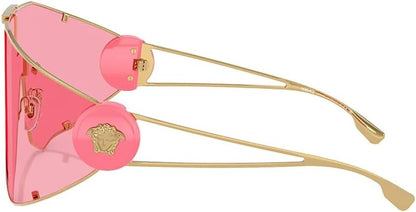 Versace Shield Sunglasses VE2268 100284 Gold / Pink Lens