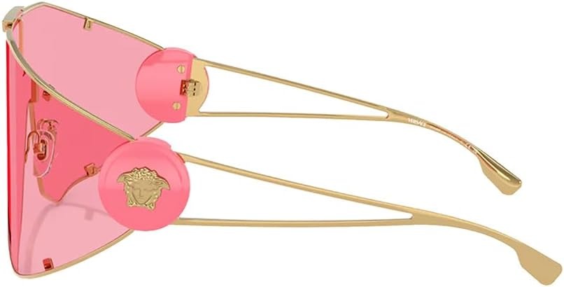 Versace Shield Sunglasses VE2268 100284 Gold / Pink Lens