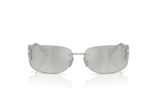 Miu Miu MUA51S 1BC10Y 75mm Sunglasses Silver / Grey Silver Mirror Gradient Lens - image 2