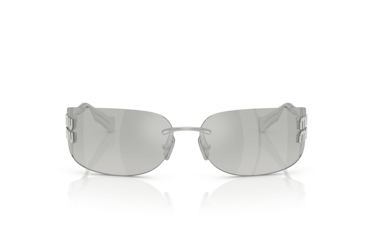 Miu Miu MUA51S 1BC10Y 75mm Sunglasses Silver / Grey Silver Mirror Gradient Lens - image 2