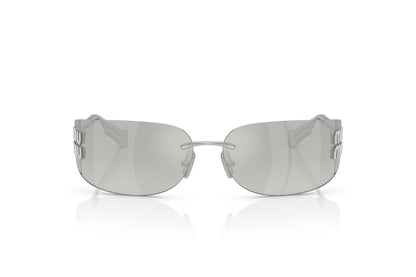 Miu Miu MUA51S 1BC10Y 75mm Sunglasses Silver / Grey Silver Mirror Gradient Lens - image 2