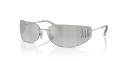 Miu Miu MUA51S 1BC10Y 75mm Sunglasses Silver / Grey Silver Mirror Gradient Lens