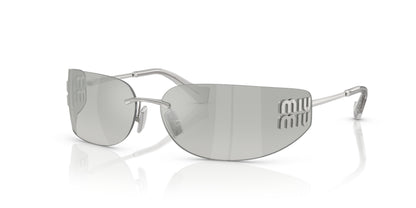 Miu Miu MUA51S 1BC10Y 75mm Sunglasses Silver / Grey Silver Mirror Gradient Lens