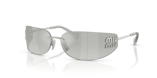 Miu Miu MUA51S 1BC10Y 75mm Sunglasses Silver / Grey Silver Mirror Gradient Lens
