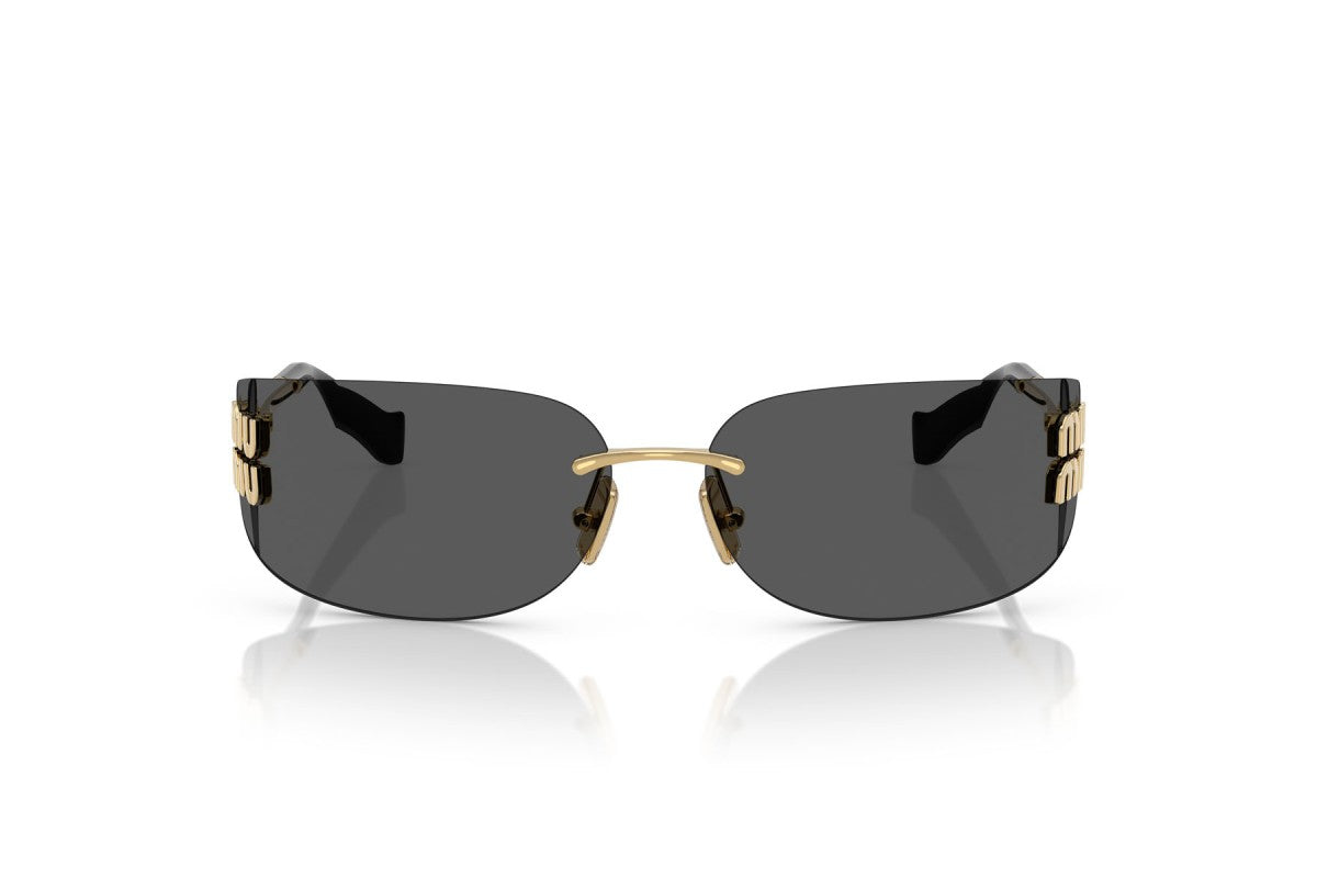 Miu Miu MUA51S 5AK5S0 75mm Sunglasses Gold / Dark Grey Solid Lens - image 2