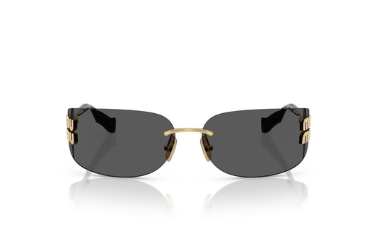 Miu Miu MUA51S 5AK5S0 75mm Sunglasses Gold / Dark Grey Solid Lens - image 2