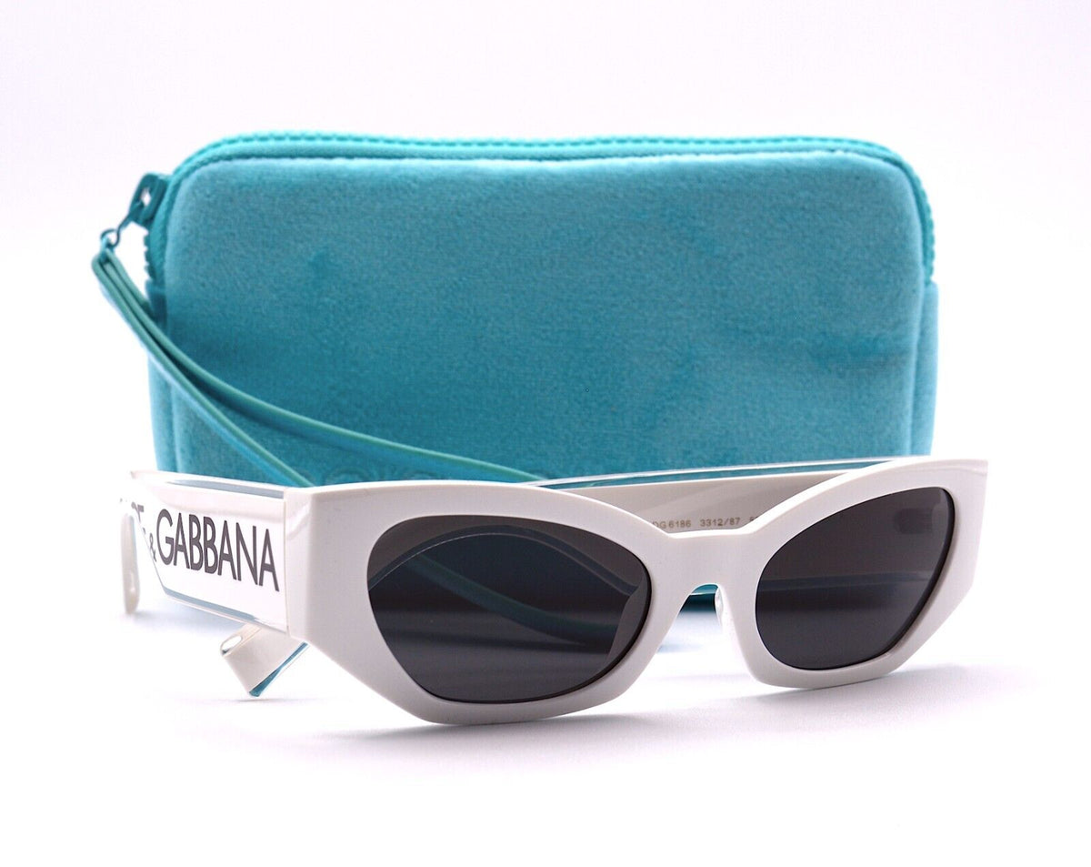 Dolce &amp; Gabbana Sunglasses DG6186 331287 52mm White / Dark Grey Lens