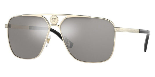 Versace Sunglasses VE2238 12526G 61mm Pale Gold / Light Grey Mirror Silver Lens