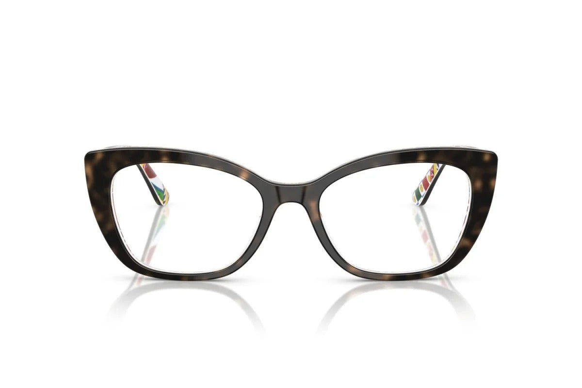 Dolce & Gabbana DG3398 3217 Eyeglasses 54mm Havana on Cart Print / Demo Lens