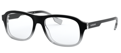 Burberry BE2299 3805 Eyeglasses 54mm Top Black on Transparent / Clear Demo Lens