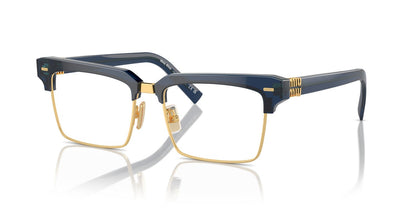 Miu Miu MU11XV 08Q1O1 Eyeglasses 54mm Blue-Gold / Clear Demo Lens