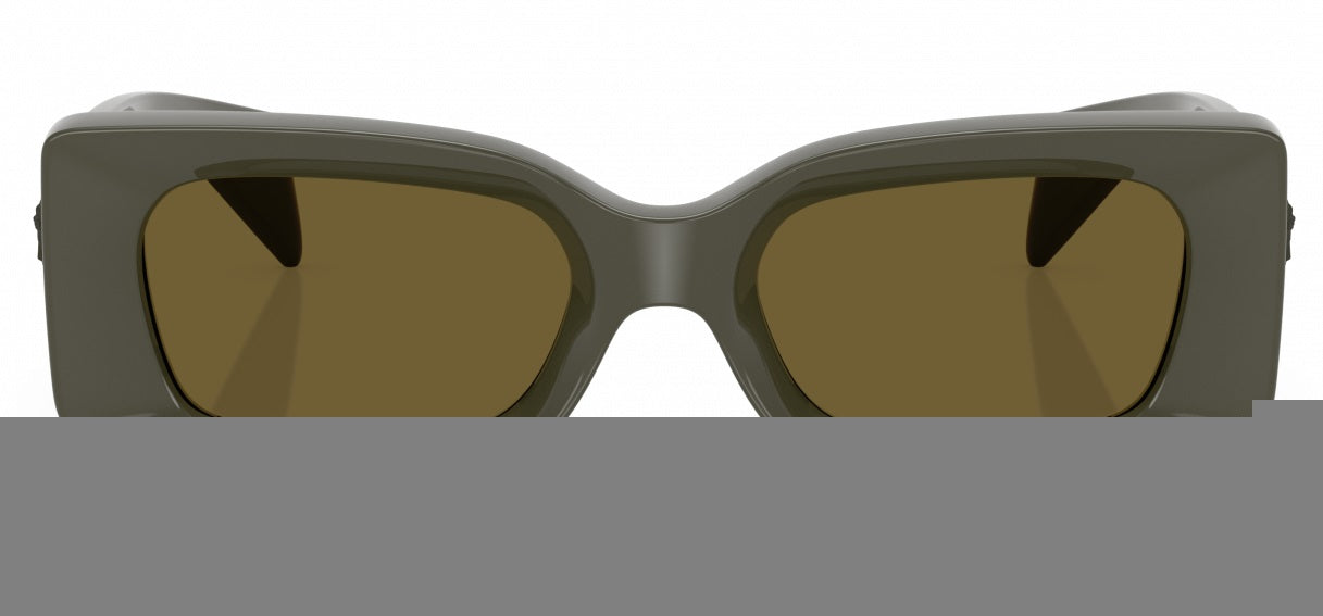 Versace VE4474U 549173 Rectangle Sunglasses 52mm Dark Olive / Brown Lens