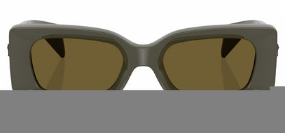 Versace VE4474U 549173 Rectangle Sunglasses 52mm Dark Olive / Brown Lens