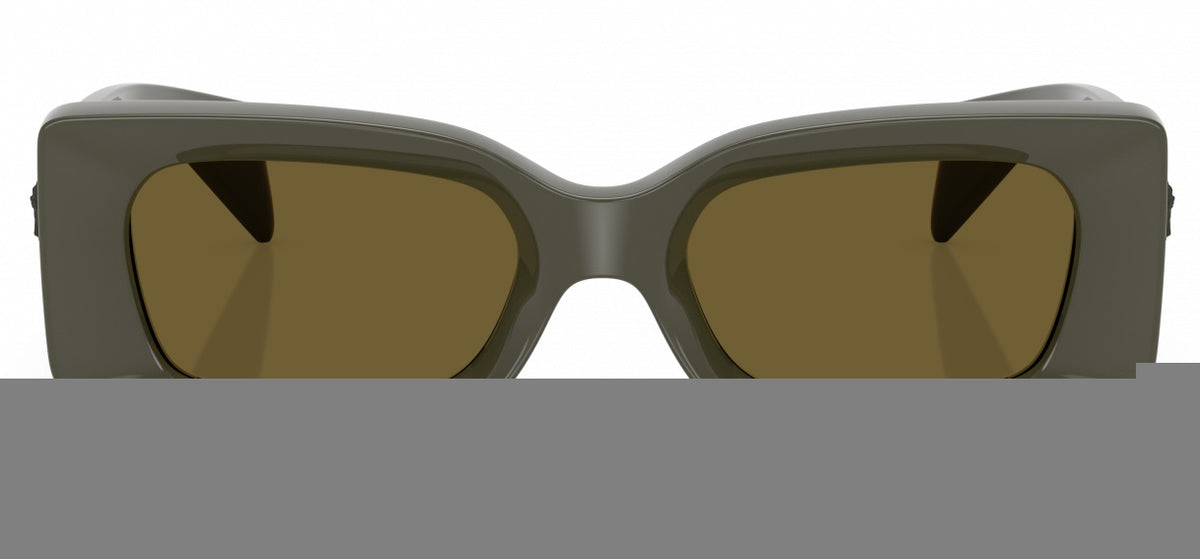 Versace VE4474U 549173 Rectangle Sunglasses 52mm Dark Olive / Brown Lens