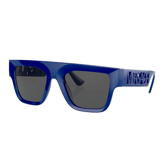 Versace VE4430U 529487 Rectangle Sunglasses 53mm Bluette / Dark Grey Lens