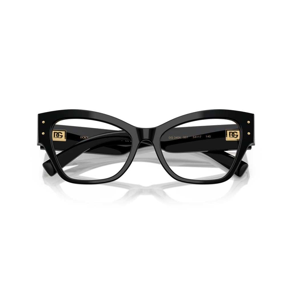 Dolce & Gabbana DG3404 501 Eyeglasses 54mm Black / Clear Demo Lens