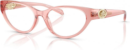 Versace VE3372U 5322 Cat Eye Eyeglasses 54mm Transparent Pink / Clear Demo Lens