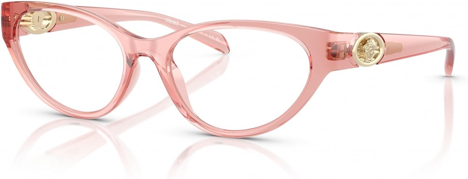 Versace VE3372U 5322 Cat Eye Eyeglasses 54mm Transparent Pink / Clear Demo Lens