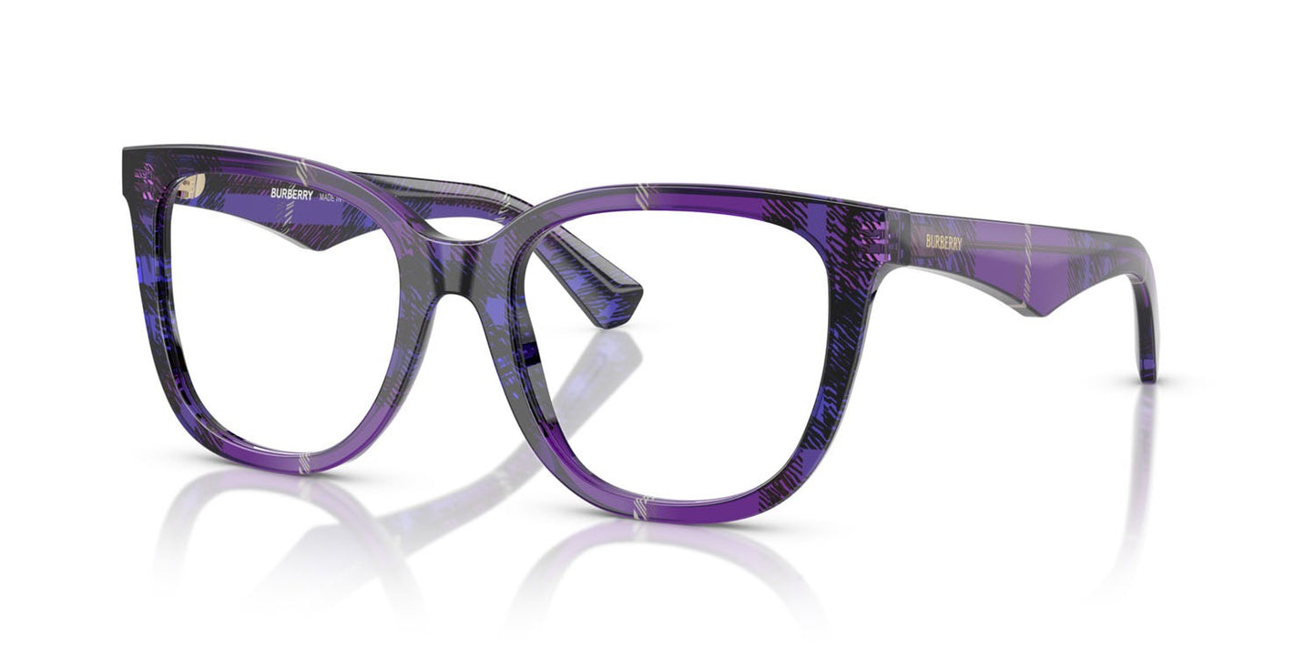 Burberry BE2415 4113 Eyeglasses 51mm Check Violet / Clear Demo Lens