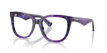 Burberry BE2415 4113 Eyeglasses 51mm Check Violet / Clear Demo Lens